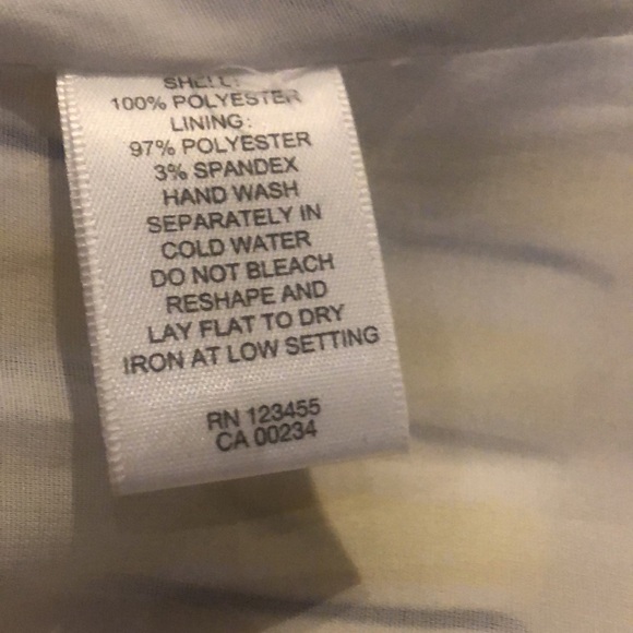 DESIGN LAB Spaghetti Strap Lined Sundress, Yellow Black White Vertical Stripe - Picture 6 of 6